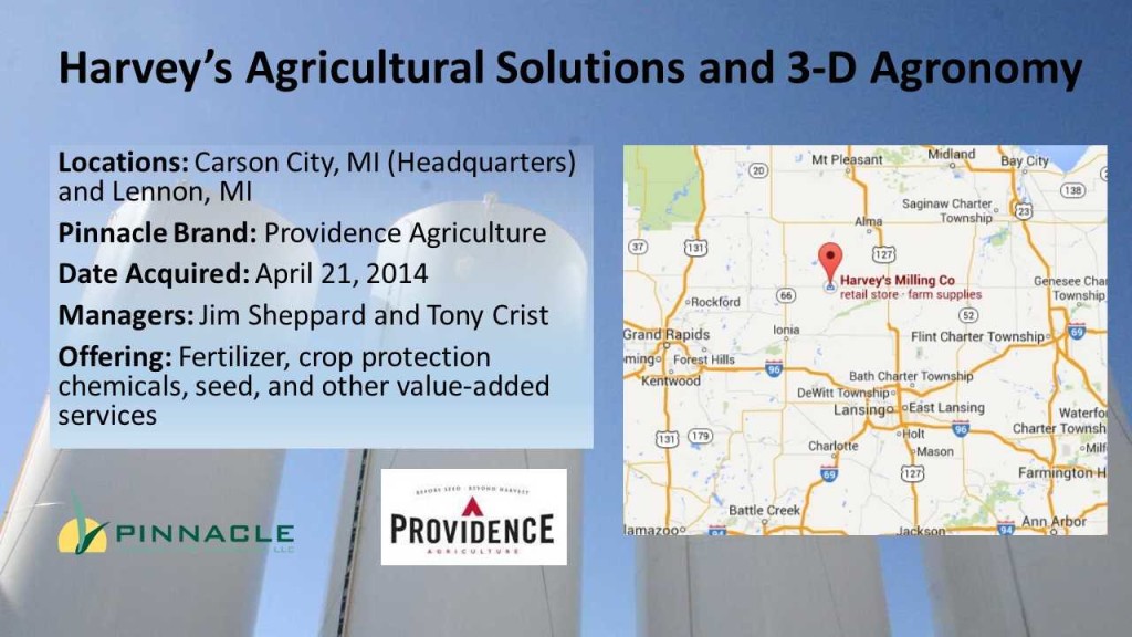 Pinnacle Acquires Harvey's Agricultural Solutions and 3-D Agronomy