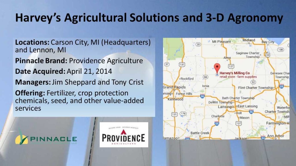 Pinnacle Acquires Harvey's Agricultural Solutions and 3-D Agronomy